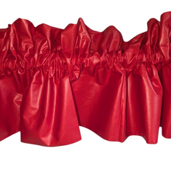 Vintage Shiny Sheen Solid Puff Balloon Valance Drape Drapery Window Curtain 80" - Picture 2 of 3